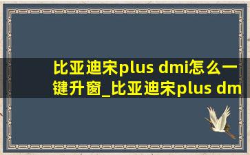 比亚迪宋plus dmi怎么一键升窗_比亚迪宋plus dmi怎么一键开天窗